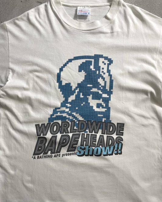 90's A BATHING APE ピクセルアートTシャツ 両面プリント 表記M エイプ