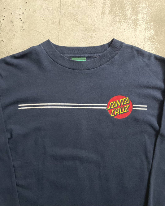 90's SANTA CRUZ"Classic dot" スケートロングスリーブTシャツ 両面プリント 表記M USA製 サンタクルズ クラシックドット