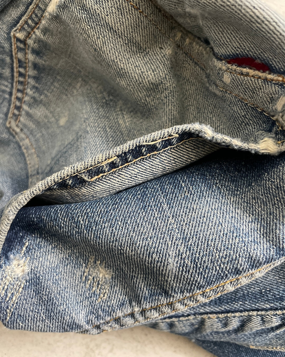 50's Levi's 501XX BIGE オフセット ウエストシングル フロントVステッチ W32 L29 リーバイス
