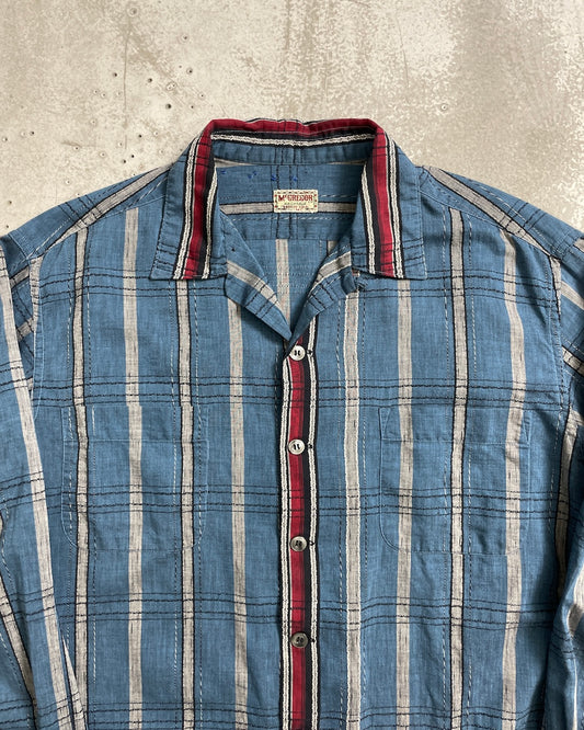 50's McGREGOR 長袖シャツ 開襟 ループカラー ストライプ 表記M L USA製マックレガー ヴィンシャツ