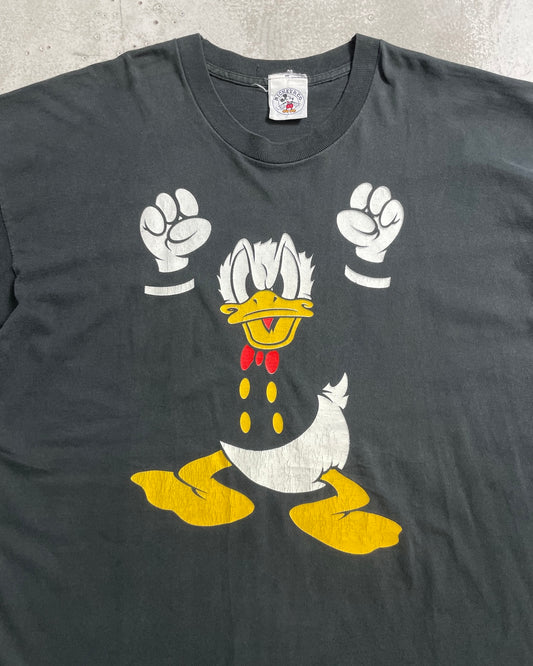 90's Disney "Donald" キャラクターTシャツ 大判プリント ディズニー 怒ドナルド