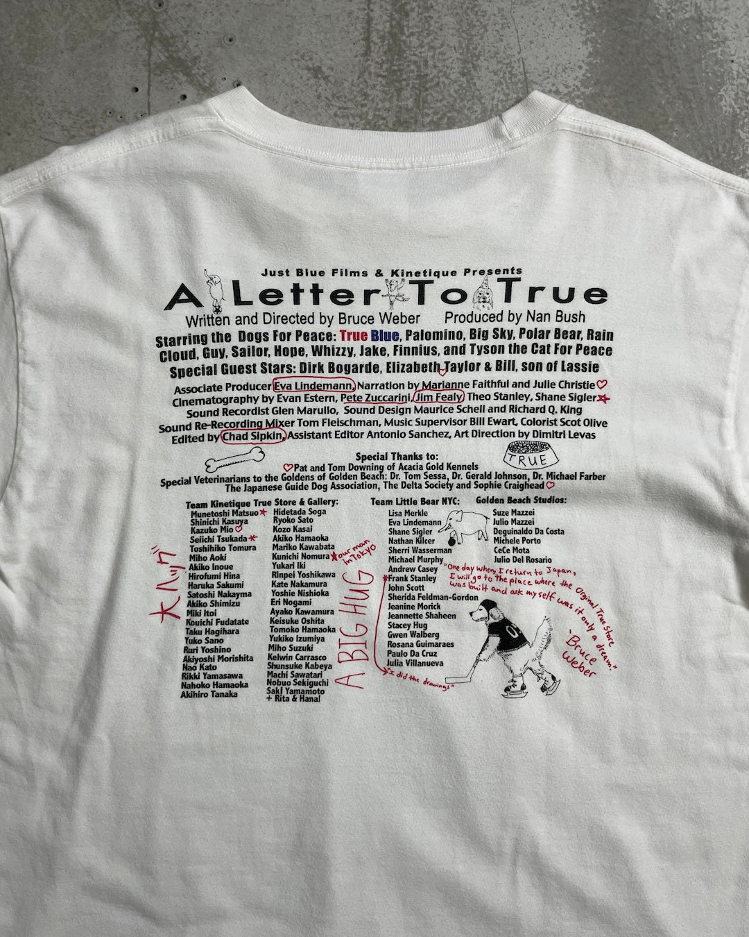 00's Bruce Weber "A LETTER TO TRUE" フォトTシャツ 両面プリント ブルースウェーバー