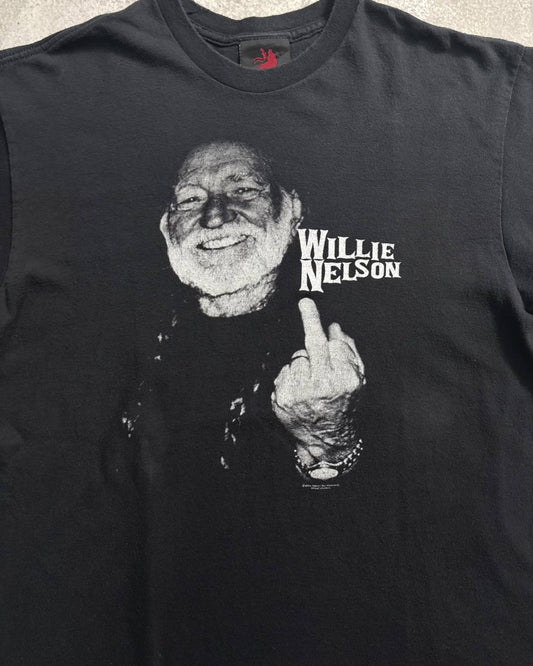 90's Willie Nelson ミュージシャンフォトTシャツ 表記L USA製 ウィリー ネルソン