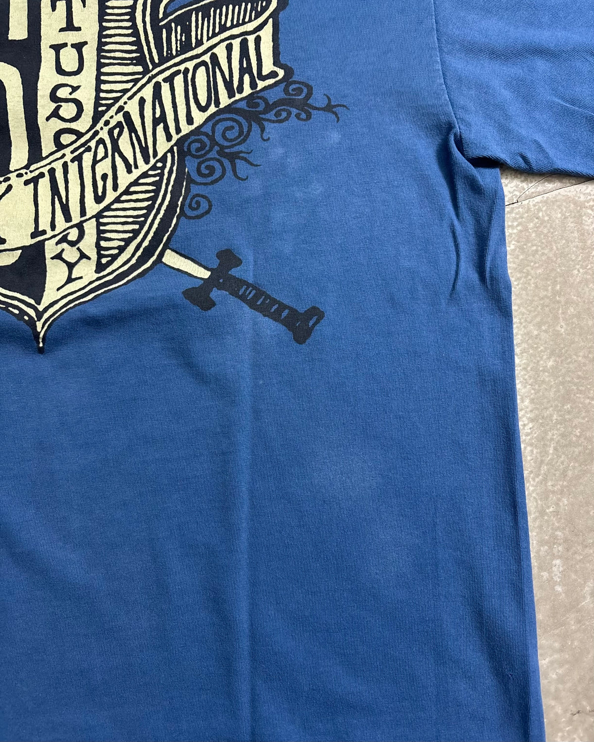 80's Stussy "Sword & Shield" プリントTシャツ Oldstussy 両面プリント 表記M USA製 ステューシー