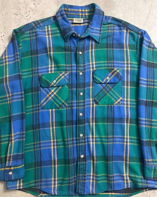 90's FIVE BROTHER チェックフランネルシャツ 表記XL USA製 ファイブブラザー ヘビネル