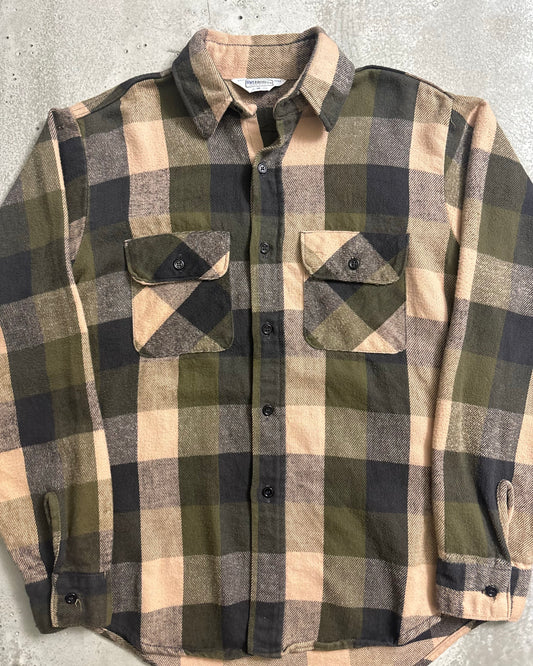 80's FIVE BROTHER チェックフランネルシャツ 表記M USA製 ファイブブラザー ヘビネル