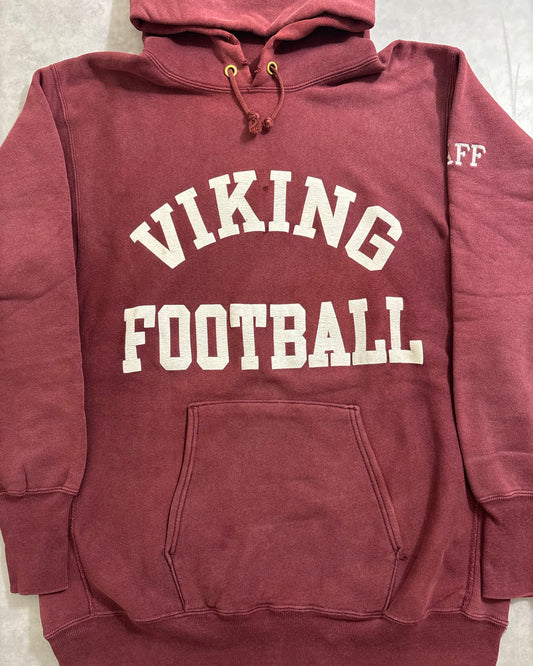90's Champion "REVERSE WEAVE" VIKING FOOTBALL フーディ スウェット 二段アーチ 表記XL USA製 リバースウィーブ チャンピオン