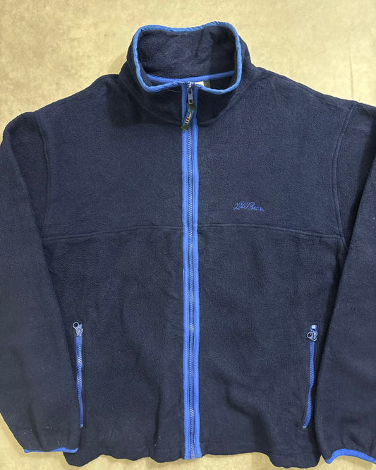 80's~ L.L.Bean フルジップ フリースジャケット 筆記体ロゴ エルエルビーン アウトドア