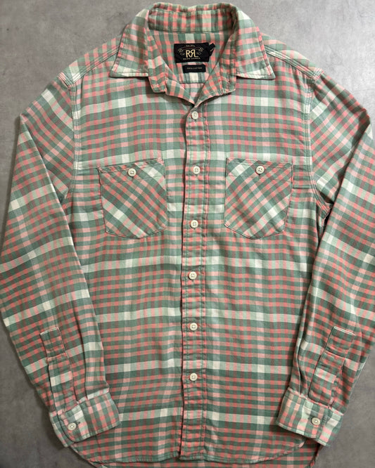 00's RRL ライトネルシャツ マチ付き 表記XS Ralph Lauren ダブルアールエル ラルフローレン