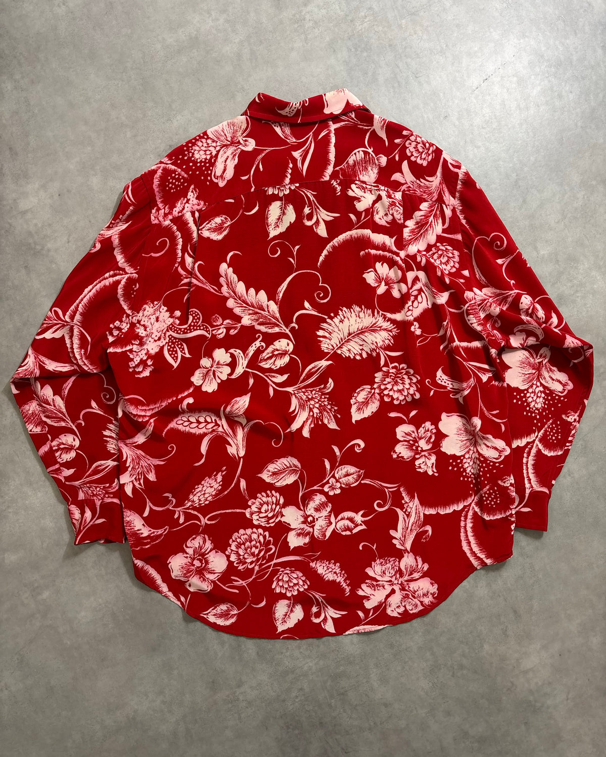 90's Ralph Lauren 長袖アロハシャツ レーヨン 表記12 ボタニカル柄 オープンカラー ラルフローレン ヴィンシャツ