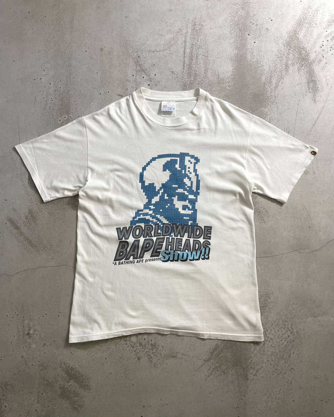 90's A BATHING APE Pixel Art T-shirt Double-sided Print Size M Ape