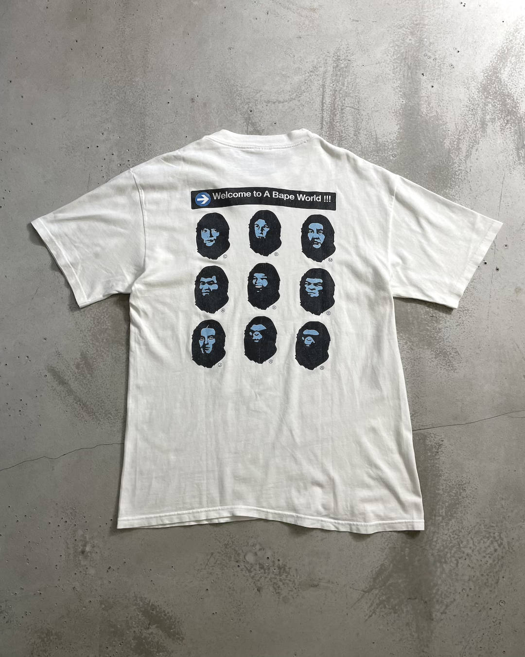 90's A BATHING APE Pixel Art T-shirt Double-sided Print Size M Ape