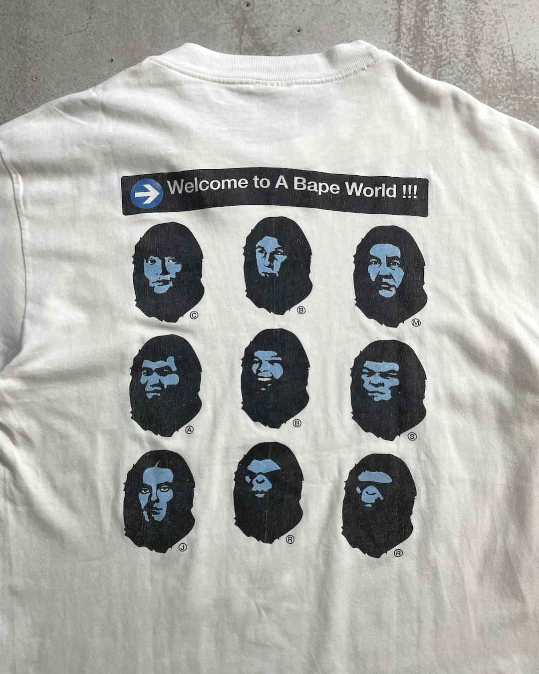 90's A BATHING APE Pixel Art T-shirt Double-sided Print Size M Ape