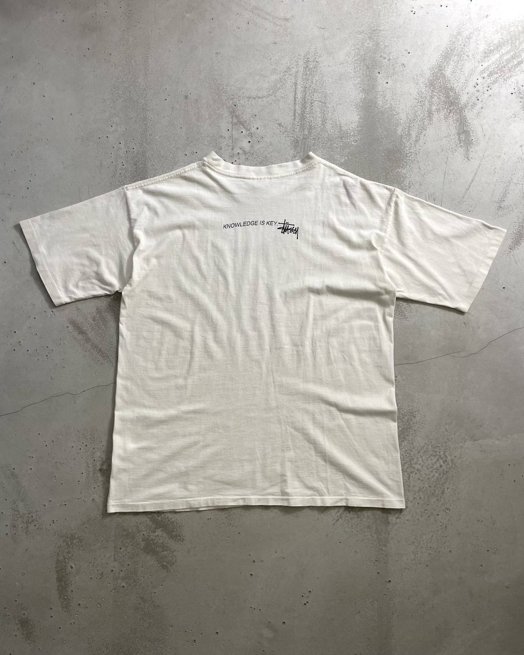 90's Stussy "Knowledge is key" Print T-Shirt Old Stussy Double-Sided Print Tagged XL Made in USA Oldstussy