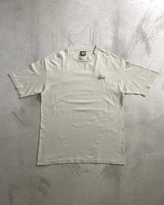 90's Stussy バックプリントTシャツ Oldstussy 両面プリント 表記L USA製 オールドステューシー