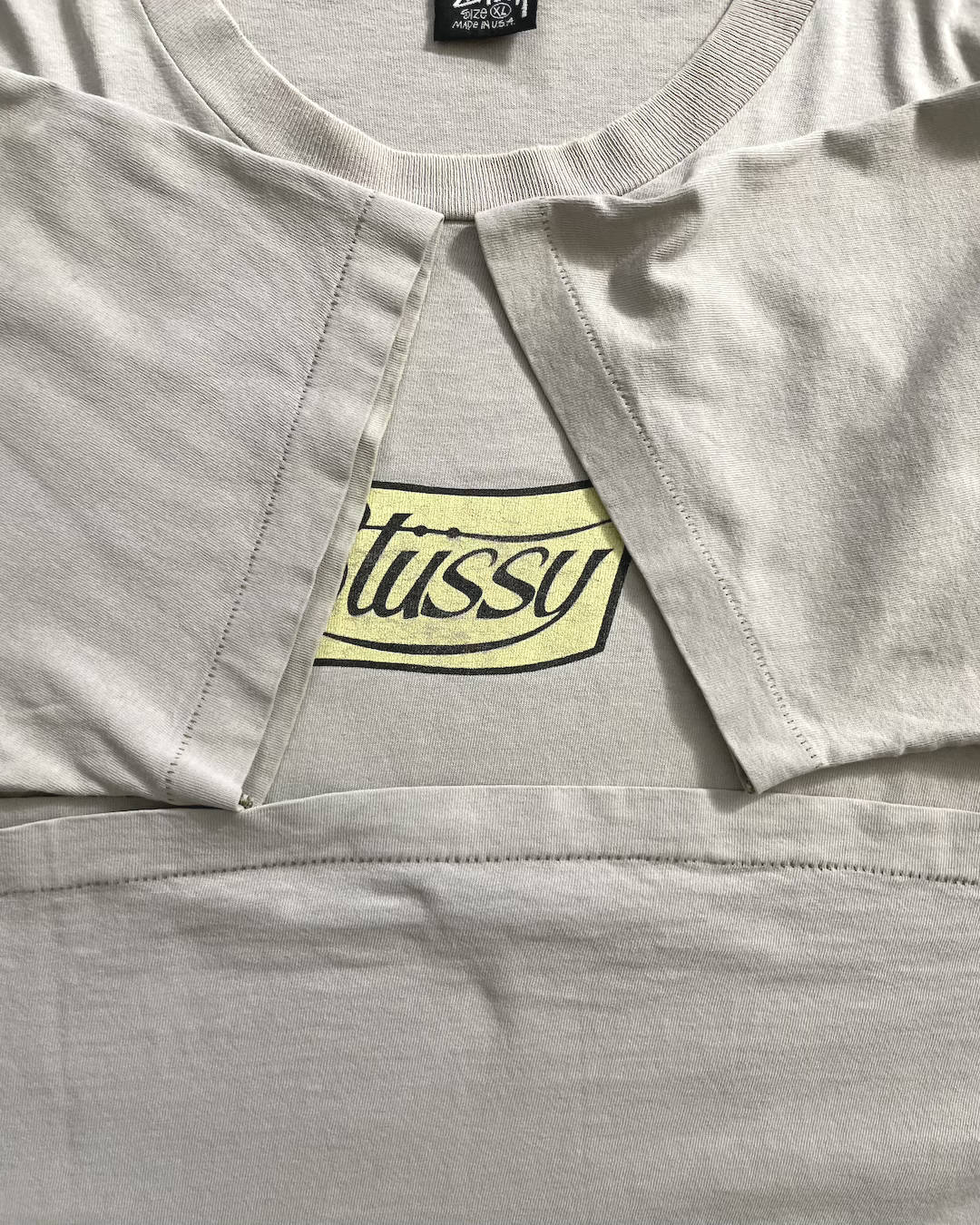 90's Stussy "Flag" プリントTシャツ Oldstussy 両面プリント 表記XL USA製 オールドステューシー