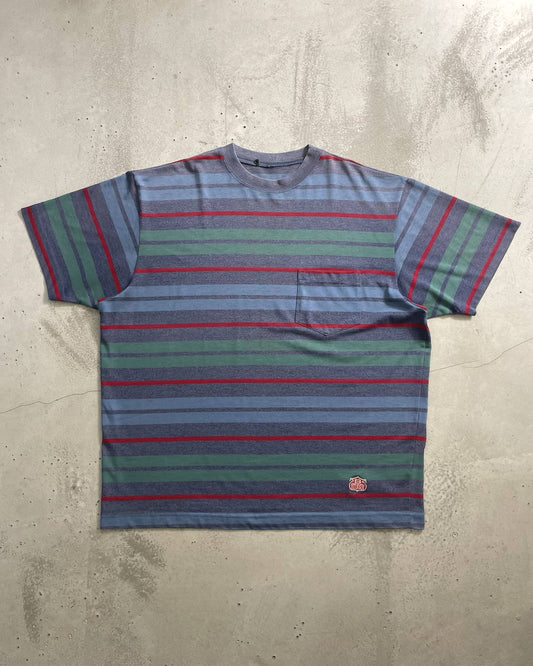80's Stussy マルチボーダー ポケットTシャツ USA製 オールドステューシー