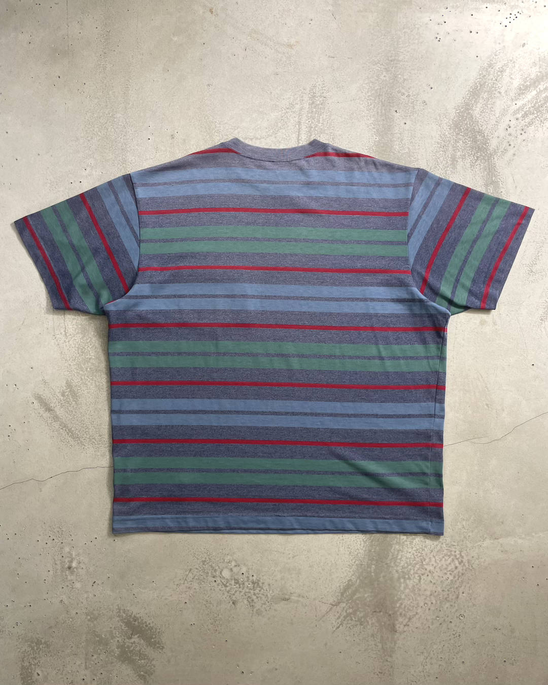 80's Stussy マルチボーダー ポケットTシャツ USA製 オールドステューシー