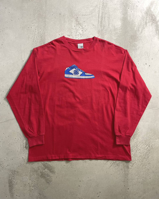 90's Stussy "Air Force 1" パロディロングスリーブTシャツ Oldstussy 表記XL USA製 オールドステューシー