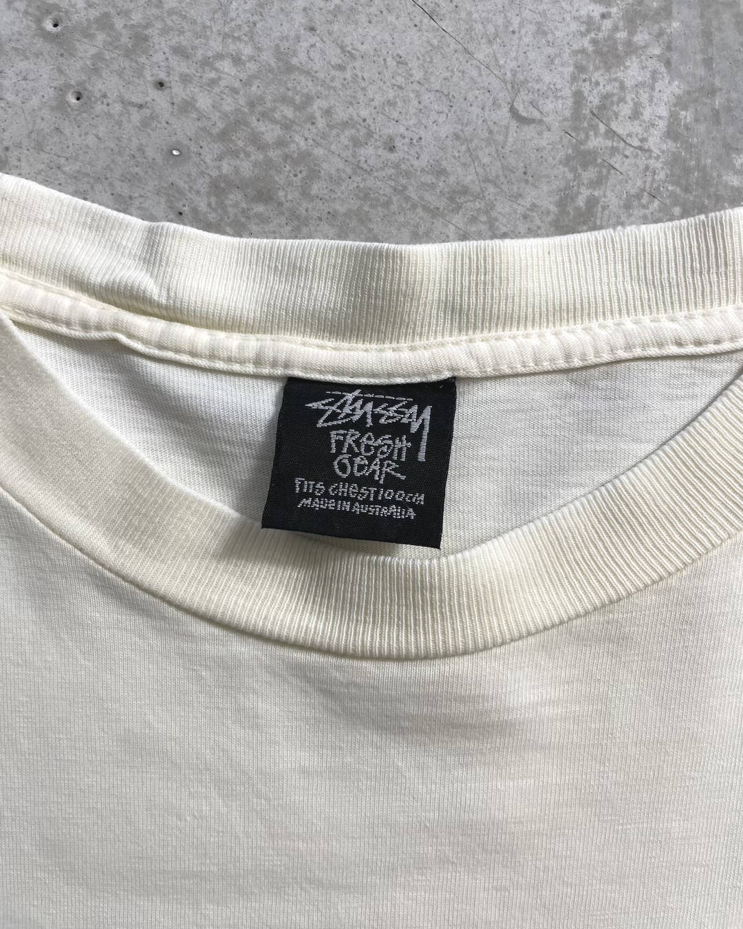 90's Stussy fresh gear "TROUT" print T-shirt double-sided print Oldstussy Made in Australia