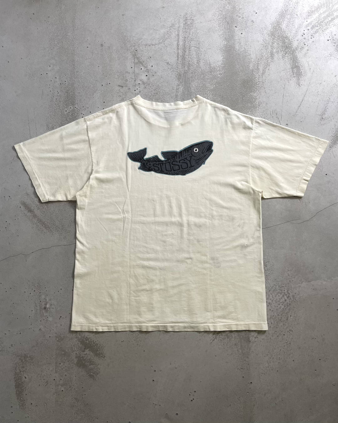 90's Stussy fresh gear "TROUT" print T-shirt double-sided print Oldstussy Made in Australia