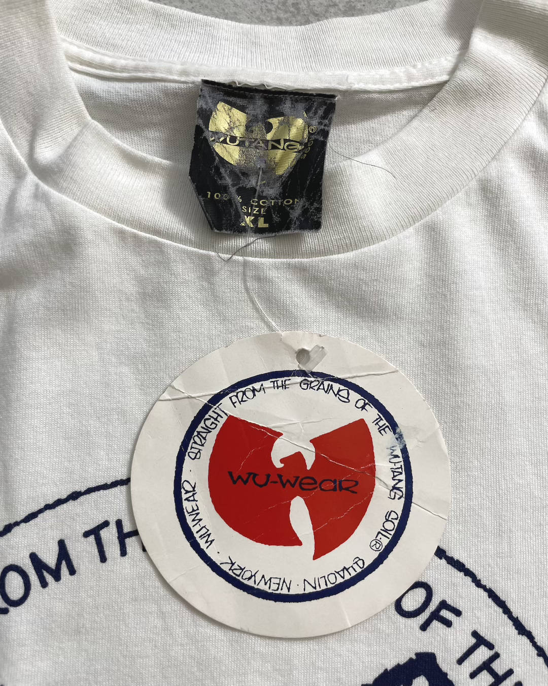 "DEADSTOCK" 90's Wu-Tang Clan "Wu-Wear" Rap T-Shirt Double-Sided Print Tagged XL Made in USA