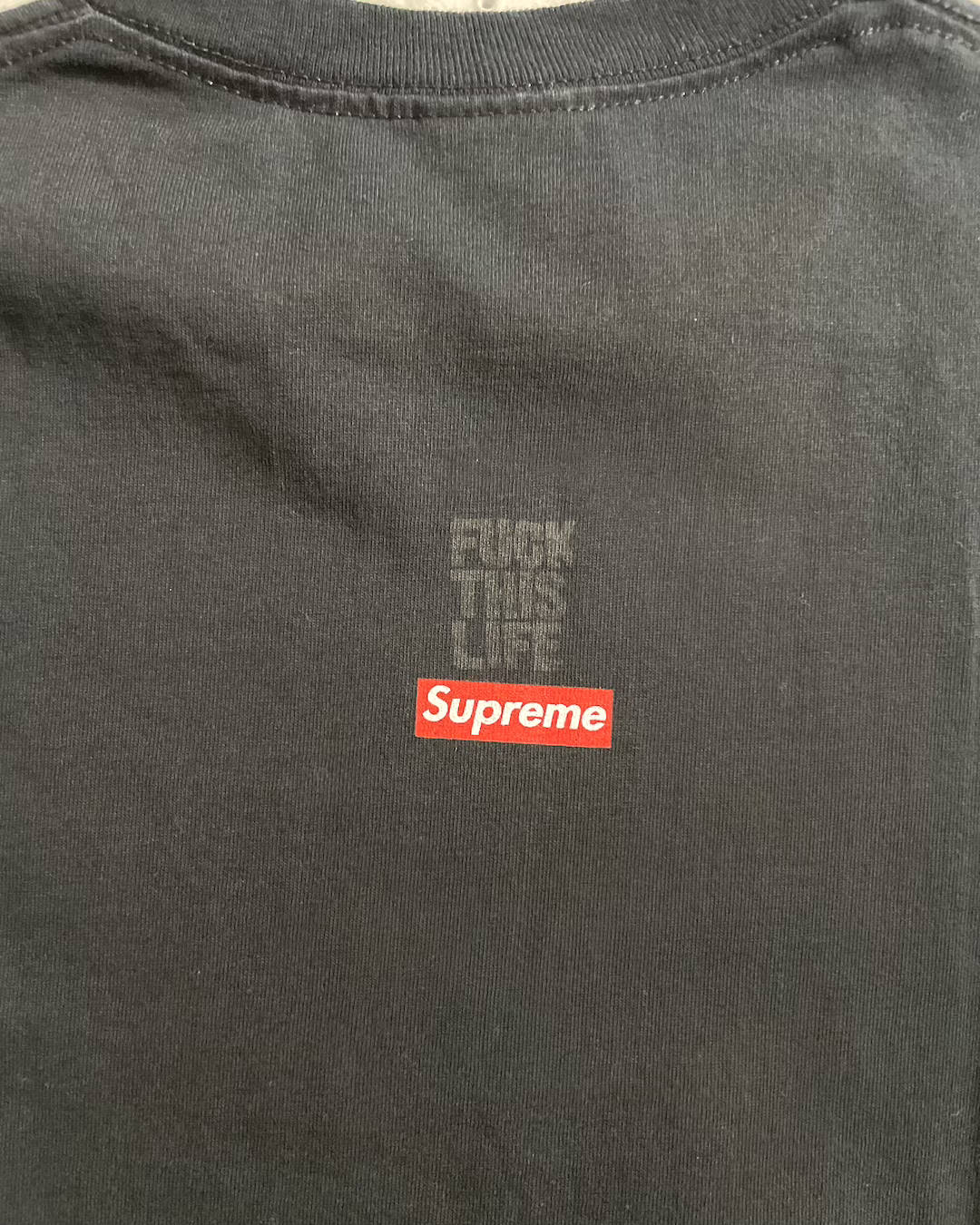 08FW Supreme "Fuck this life" print T-shirt Double-sided print Size M Made in USA Supreme