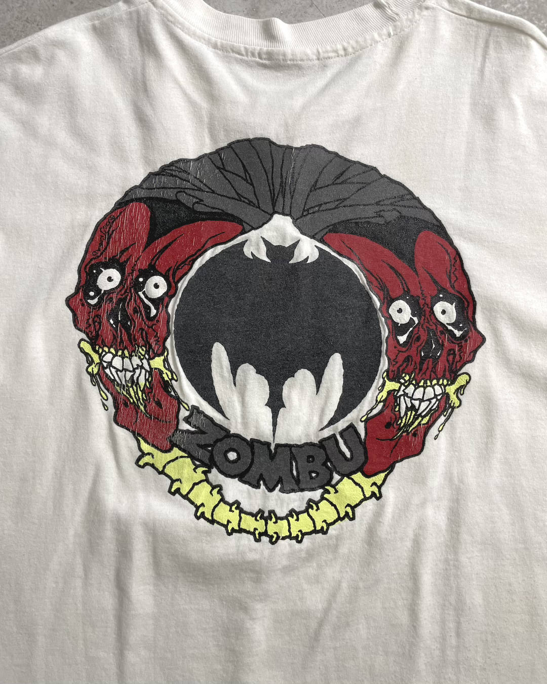 80's ZORLAC "ZOMBU" Art T-Shirt PUSHEAD Double-Sided Print Zorlac