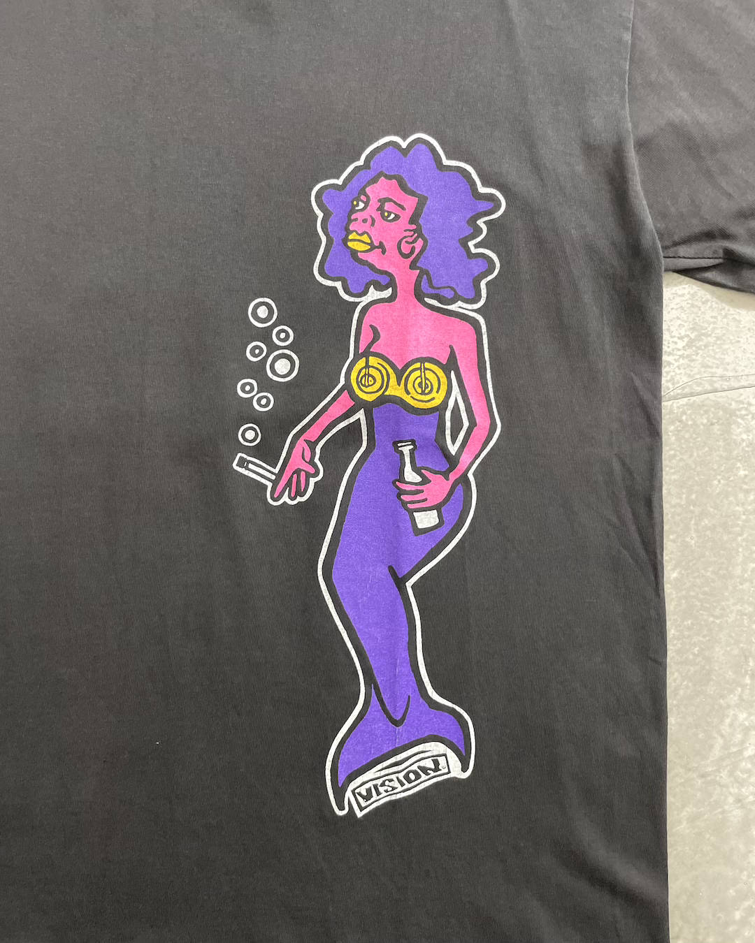 90's VISION STREET WEAR "Mermaid" プリントTシャツ 表記M USA製 ヴィジョン