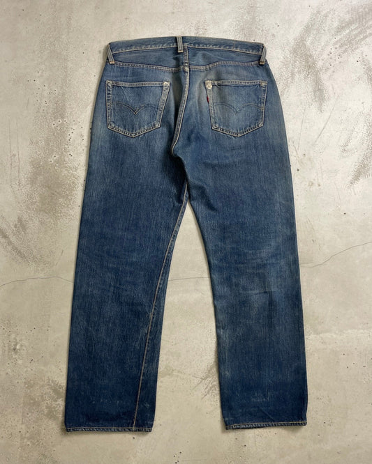 50's Levi's 501XX BIGE ボタン裏J オフセット ウエストシングル フロントVステッチ 赤耳 W35 L31