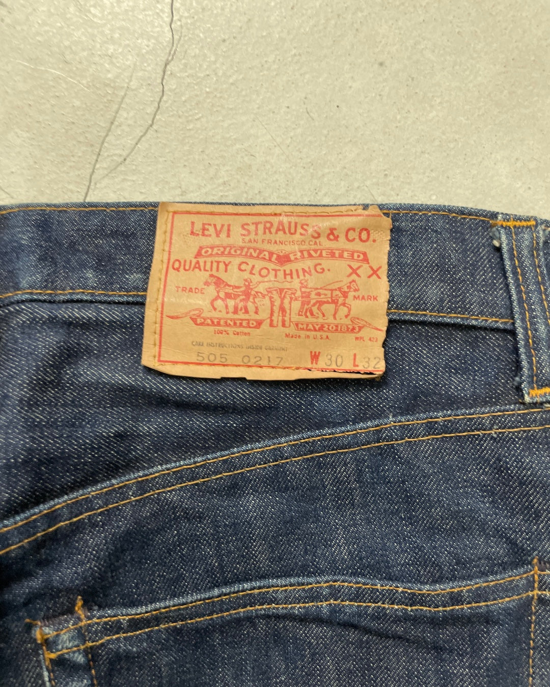 70's Levi's 505 66前期 ボタン裏6 スモールe 42talon ウエストチェーン 平行ステッチ パキパキ W30 L28 リーバイス