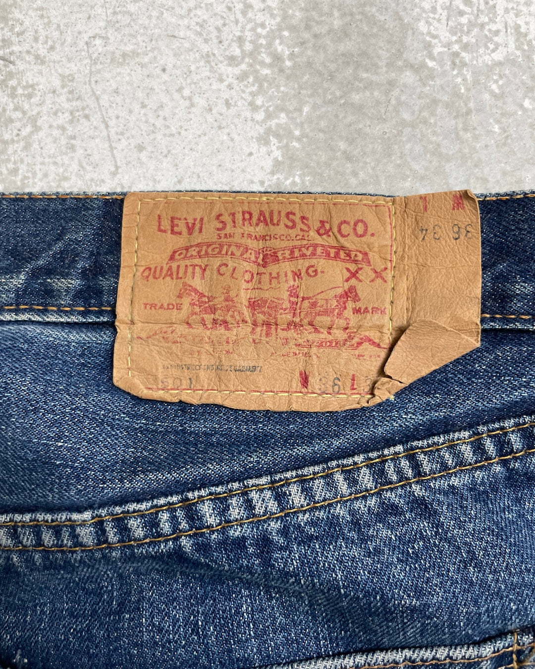 60's Levi's 501 BIGE ボタン裏16 ウエストチェーン 平行ステッチ 赤耳 W34 L30 リーバイス