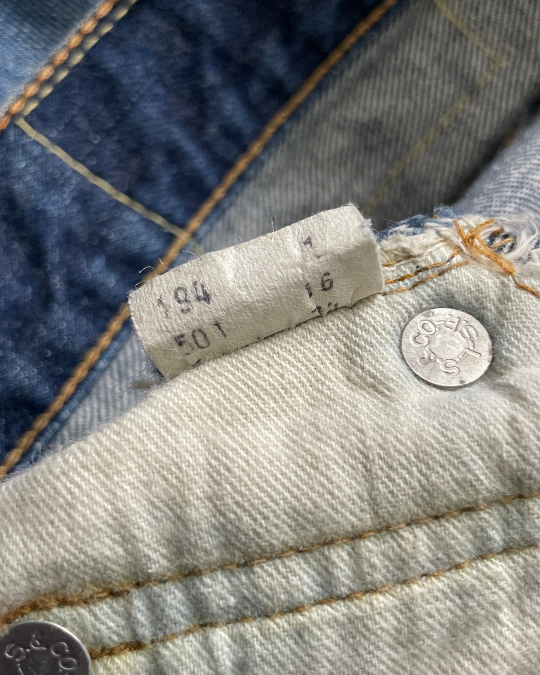60's Levi's 501 BIGE ボタン裏16 ウエストチェーン 平行ステッチ 赤耳 W34 L30 リーバイス