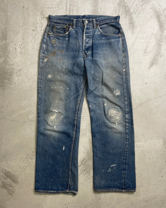 50's Levi's 501XX BIGE オフセット ウエストシングル フロントVステッチ W32 L29 リーバイス