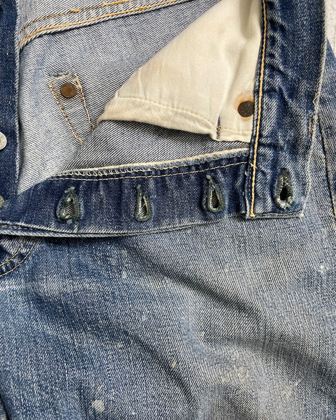 50's Levi's 501XX BIGE オフセット ウエストシングル フロントVステッチ W32 L29 リーバイス