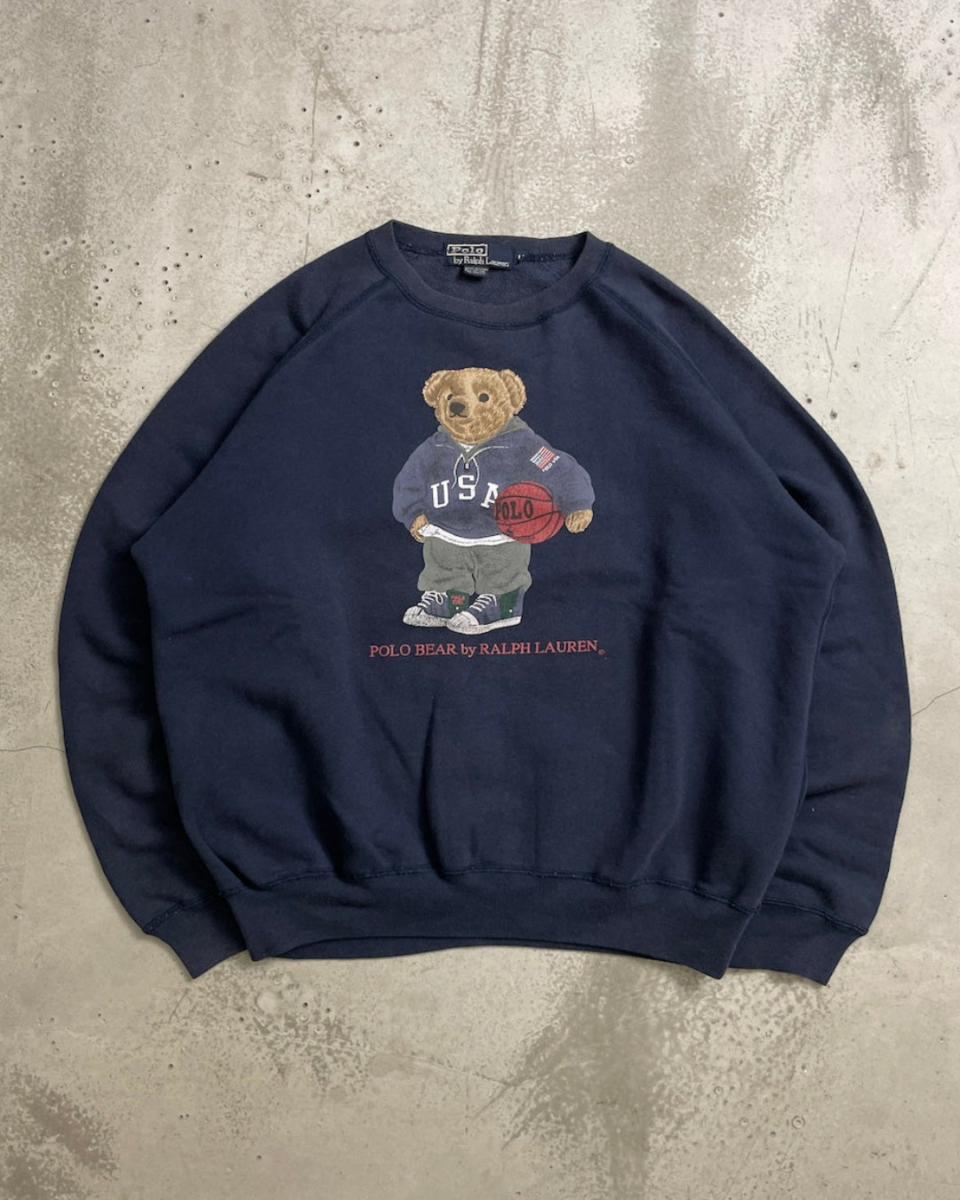 90's Ralph Lauren "POLO BEAR" ラグランスウェット 表記M ラルフローレン ポロベア