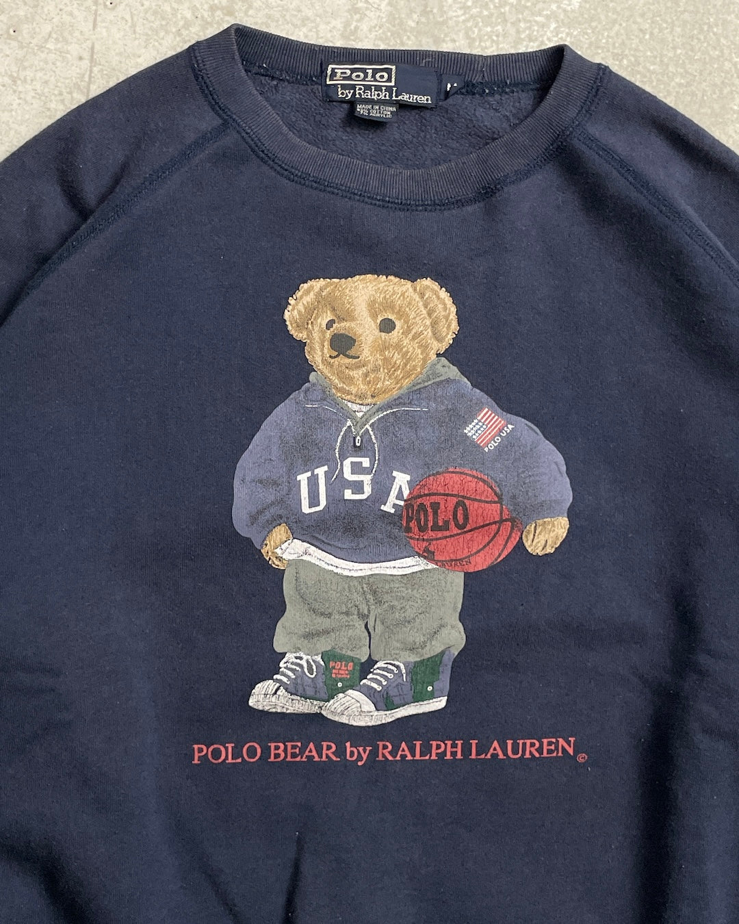 90's Ralph Lauren "POLO BEAR" ラグランスウェット 表記M ラルフローレン ポロベア