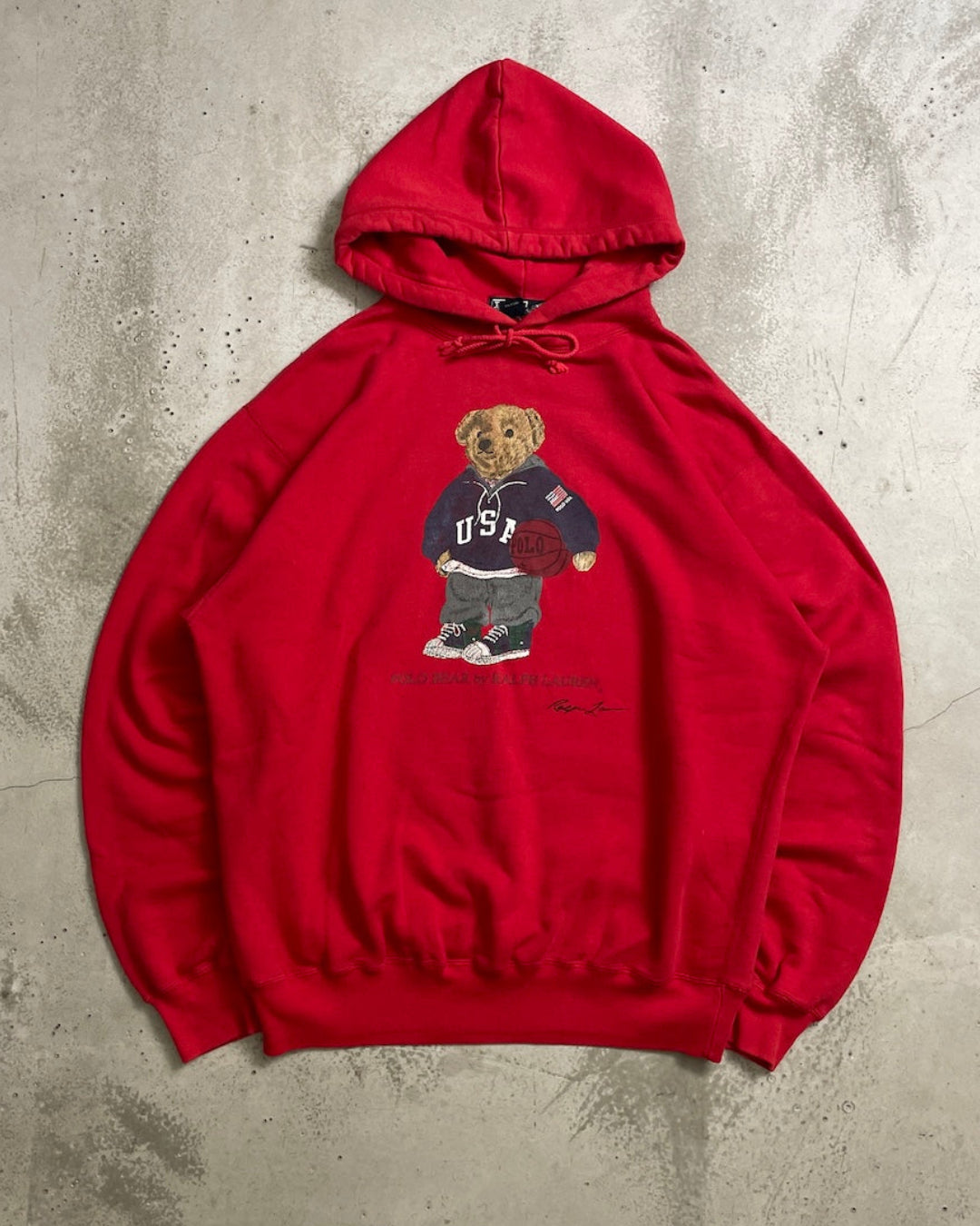 90's Ralph Lauren "POLO BEAR" フーディ 表記L ラルフローレン ポロベア