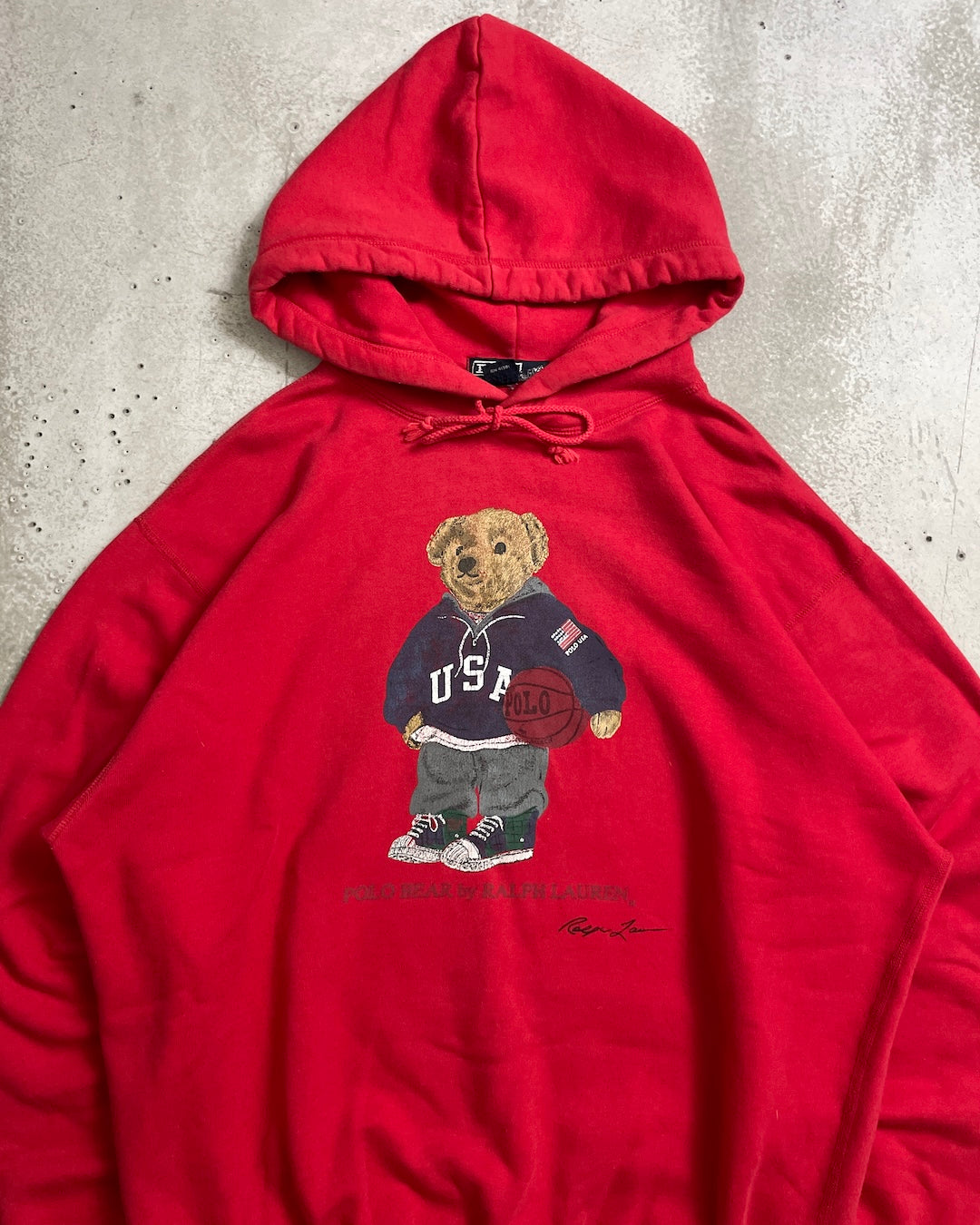 90's Ralph Lauren "POLO BEAR" フーディ 表記L ラルフローレン ポロベア