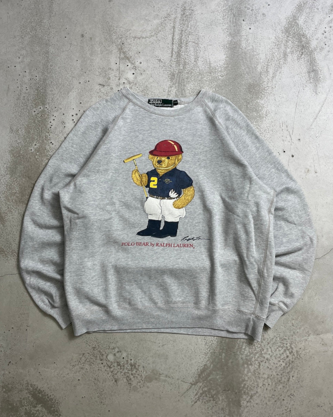 90's Ralph Lauren "POLO BEAR" ラグランスウェット 表記170 ラルフローレン ポロベア