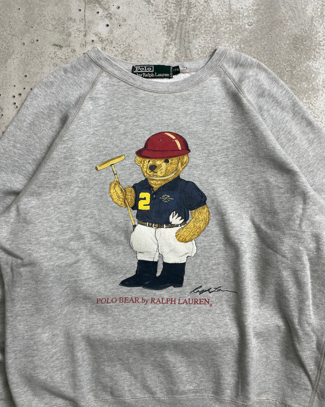 90's Ralph Lauren "POLO BEAR" ラグランスウェット 表記170 ラルフローレン ポロベア