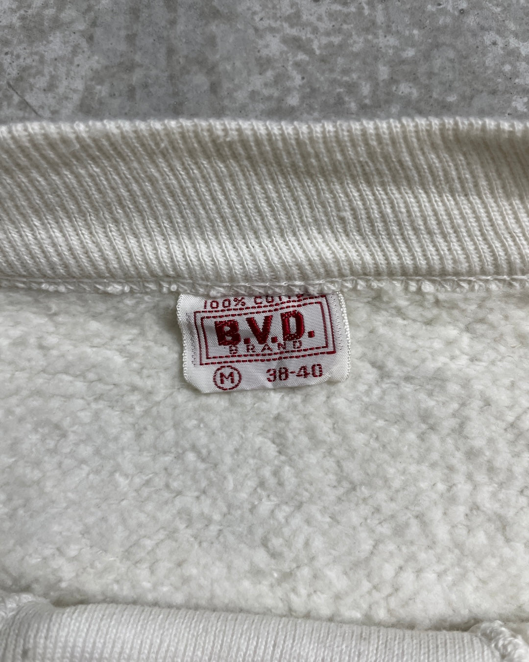 60's B.V.D. スウェット 前V セットインスリーブ ブランク ヴィンスエ 表記M 38-40