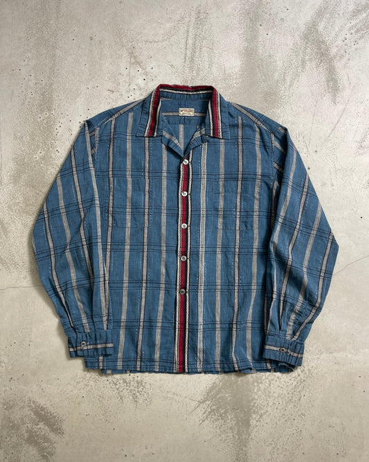 50's McGREGOR 長袖シャツ 開襟 ループカラー ストライプ 表記M L USA製マックレガー ヴィンシャツ