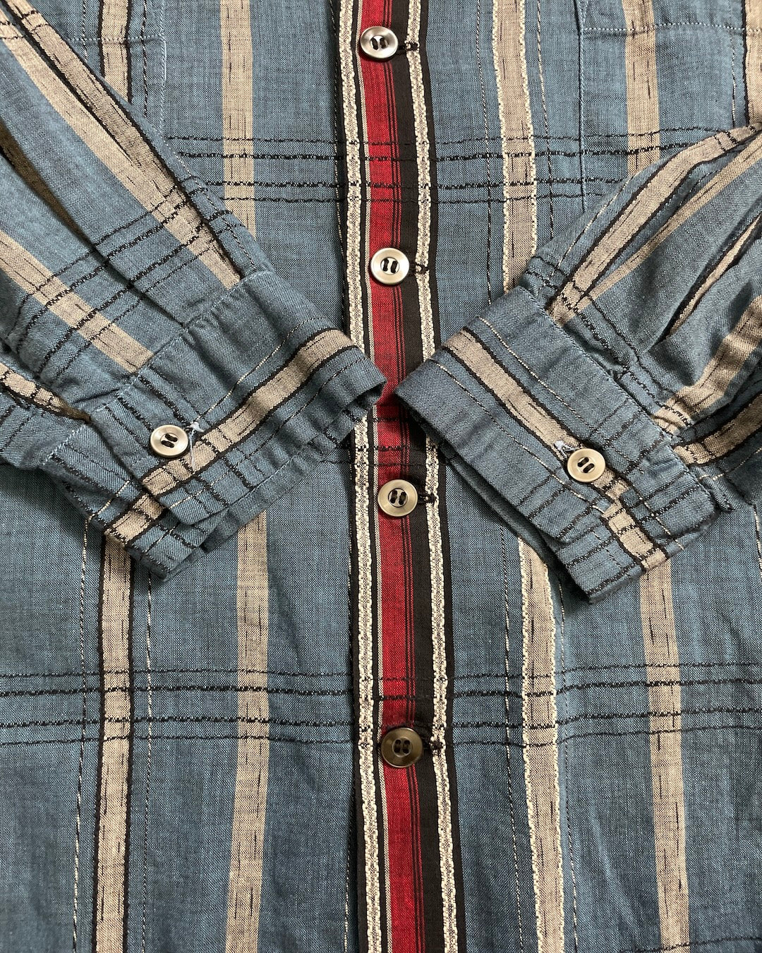 50's McGREGOR 長袖シャツ 開襟 ループカラー ストライプ 表記M L USA製マックレガー ヴィンシャツ