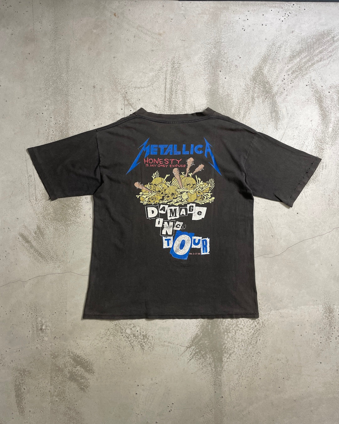 80's METALLICA "Damage Inc." バンドTシャツ 両面プリント PUSHEAD 表記L USA製 メタリカ パスヘッド