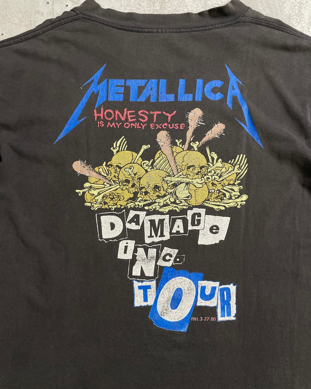 80's METALLICA "Damage Inc." バンドTシャツ 両面プリント PUSHEAD 表記L USA製 メタリカ パスヘッド