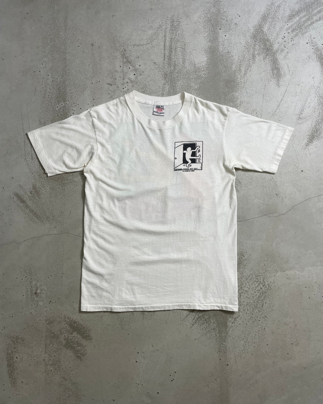 80's Keith Haring "National Coming Out Day" アートTシャツ 両面プリント 表記L USA製 キースへリング