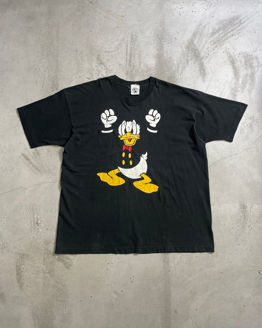 90's Disney "Donald" キャラクターTシャツ 大判プリント ディズニー 怒ドナルド