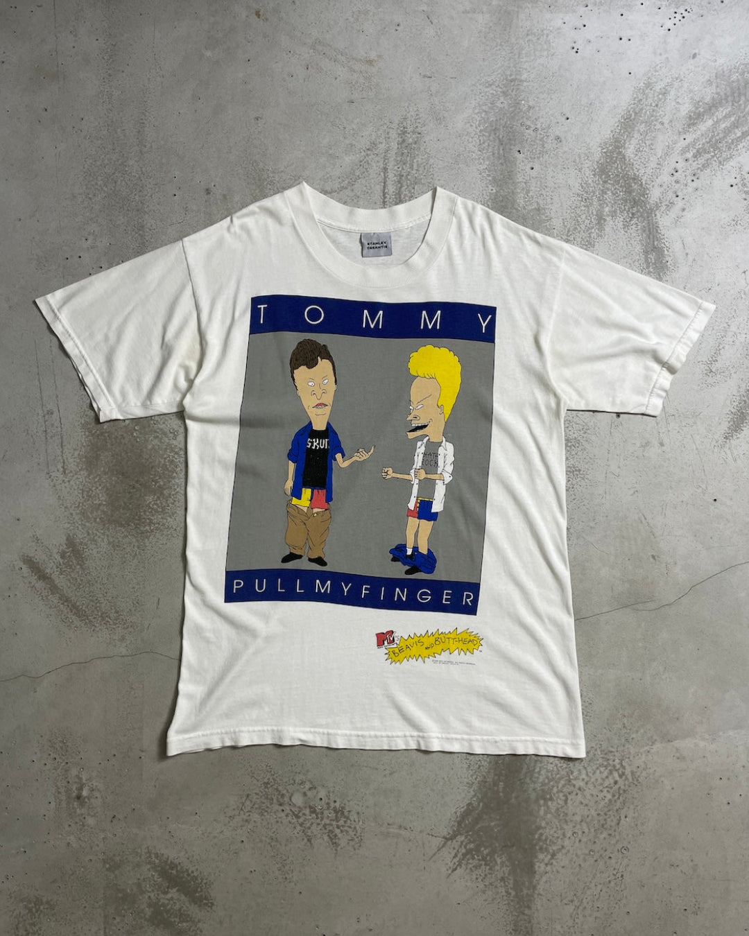 90's Beavis & Butt-Head トミーパロディ 表記L USA製 MTV ビーバスアンドバッドヘッド