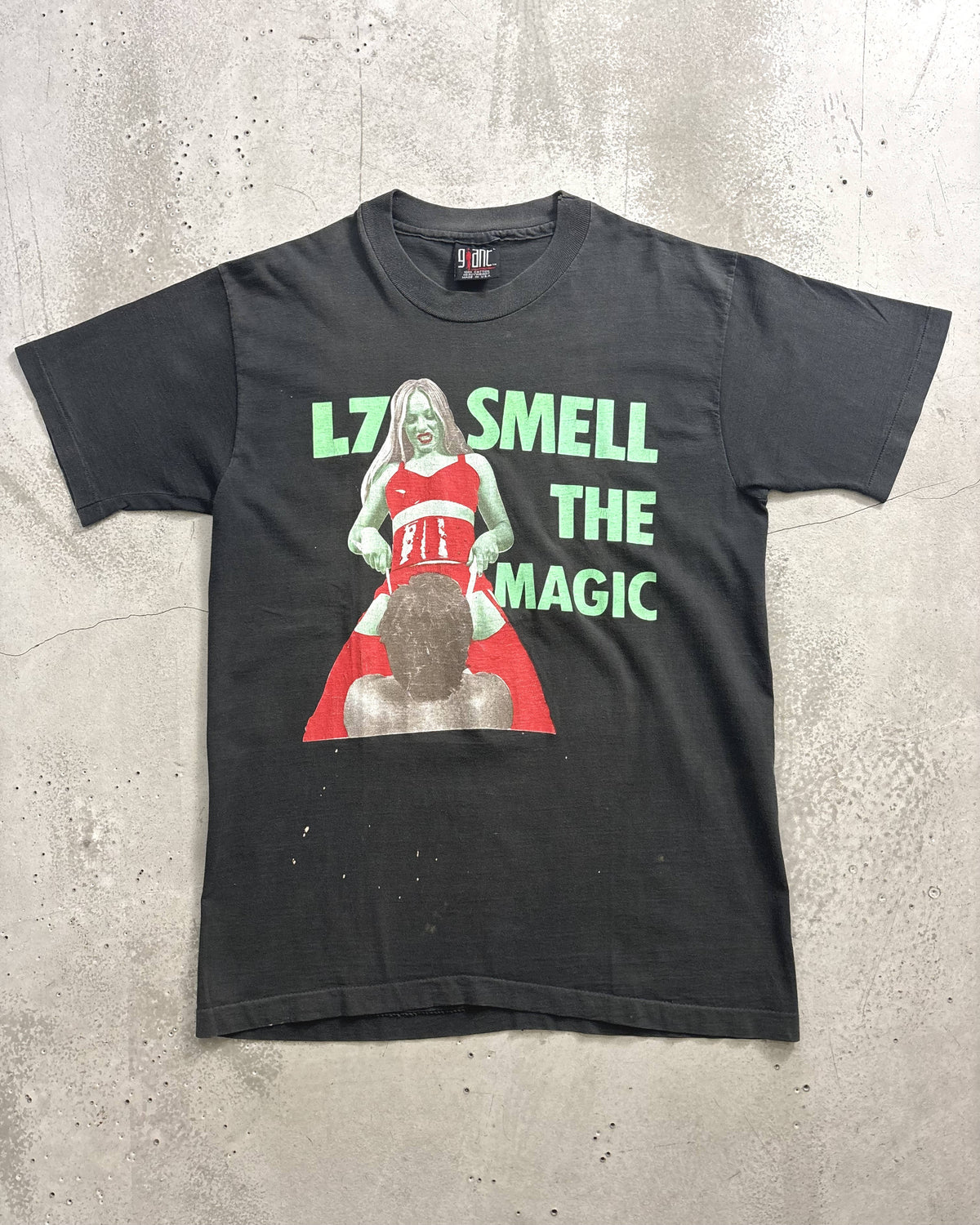 90's L7 "SMELL THE MAGIC" バンドTシャツ 両面プリント 表記L USA製 エルセブン